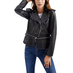 Vestes en cuir à glissière pour femmes Vestes en cuir de haute qualité Vestes en cuir au meilleur prix à vendre - Product Image 4