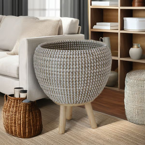 ตะกร้าหวายทะเลทรงกลม - Product Image 6