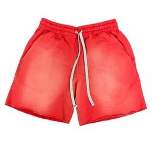 กางเกงขาสั้นผู้ชายสไตล์วินเทจฟอกสีแบบย้อมกรด ผ้าคอตตอนหนา 100% สกรีนโลโก้ตามสั่ง สไตล์สตรีทแวร์ - Product Image 2