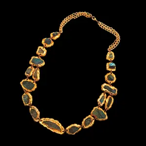 2024 Latest Elegant High Quality Gold Plated Natural Chronic Glass Multi Gemstone Jewelry For Women