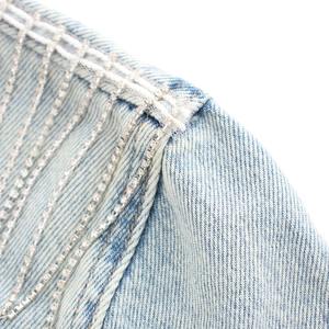 Hermosas Chaquetas vaqueras bordadas con flores para mujer, chaqueta vaquera de alta calidad para mujer - Product Image 5