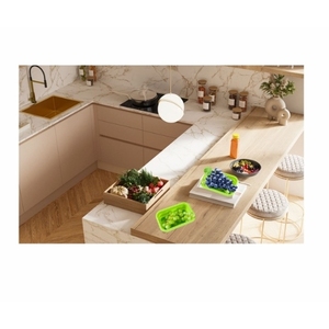 Ensemble de 4 bols en silicone pliables vert lime avec couvercles hermétiques, contenants de stockage alimentaire pour micro-ondes et congélateur, gain de place - Product Image 5