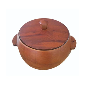 Casserole en bois au design antique, aspect tendance, marmite de service pour le dîner, marmite au design classique, service pour l'hôtel - Product Image 4