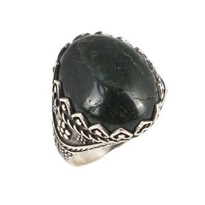 Bague géométrique pour homme en argent sterling 925 et pierre d'onyx noir (plaqué rhodium) - Product Image 3