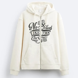 เสื้อฮู้ดซิปเต็มตัวพิมพ์ลายกราฟิกสไตล์วินเทจสำหรับผู้ชาย แบบ OEM สั่งทำได้ - Product Image 1