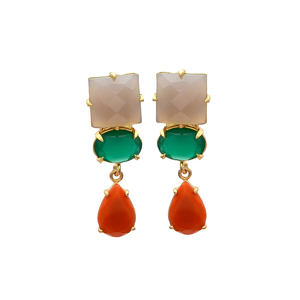 Nouvelle arrivée longues glands boucles d'oreilles couleurs uniques boucles d'oreilles en pierres précieuses boucles d'oreilles design classique par Gemstone - Product Image 1