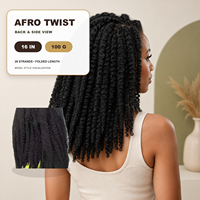 Extensions de cheveux synthétiques pour tresses afro en gros, 16 pouces, 100g, 28 mèches, cheveux au crochet