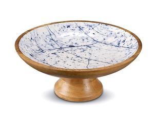 Bol en bois personnalisable avec dessus en émail Plateau de saladiers le plus vendu fabriqué en Inde avec des ronds de serviette - Product Image 4