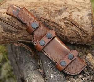 Cuchillo de Caza de Acero de Damasco Hecho a Mano al por Mayor, Personalizado con Mango de Madera, para Supervivencia al Aire Libre, Campamento, Pesca, con Funda - Product Image 6