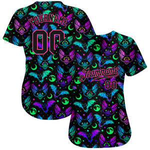 Camisetas de Béisbol Azules Sublimadas Personalizadas de Primera Calidad, Transpirables, Unisex para Adultos, con Cuello Redondo y Botones, Tallas Grandes, Servicio OEM - Product Image 2