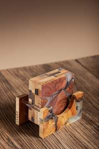 ชุดจานรองแก้วทำจากเรซินอีพ็อกซี่ทรงกลมทรงสี่เหลี่ยมสำหรับตกแต่งบ้านดีไซน์สวยงาม - Product Image 4