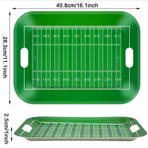 Nampan sepak bola melamin besar 16 inci dengan gagang, piring permainan ramah lingkungan plastik makanan ringan siang - Product Image 2