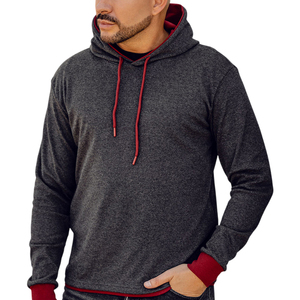 Sudadera con Capucha Deportiva para Hombre, Nueva Moda Internacional, Lisa, 100% Algodón, Felpa, Ropa de Calle de Invierno, Talla Grande, Mangas Largas, Secado Rápido - Product Image 4