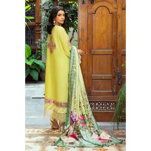 ชุดผ้าลอนปักลายสำหรับใส่ทุกวันแบบ 3 ชิ้น ไม่ได้เย็บติดกัน พร้อมผ้าคลุมไหล่ผ้าไหมทัสซาร์พิมพ์ลายดิจิทัล รุ่น SP-52024 - Product Image 6