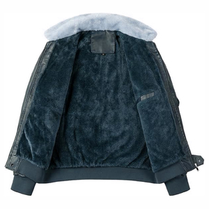 Veste zippée en cuir véritable pour homme KANDARI SPORTS, imperméable, respirante, avec patch brodé, écologique, prête pour l'hiver - Product Image 4