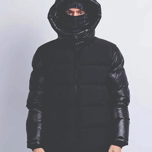 OEM Custom <b>Printed</b> Hooded Puffer Jacket for Men with Cartoon Pattern Customizable Color & Logo Casual Winter Jacket with Pockets - Product Image 3