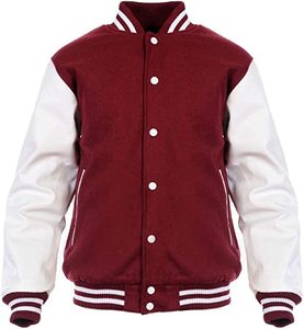 Veste universitaire matelassée en cuir véritable pour femmes mélange de laine respirant confortable hiver Letterman Varsity veste bouton - Product Image 1