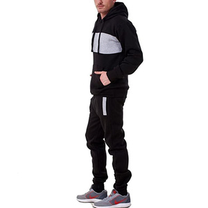 Tissu confortable pour hommes, survêtement à manches longues pour les commandes en gros, vêtements décontractés / Design bicolore avec capuche - Product Image 2