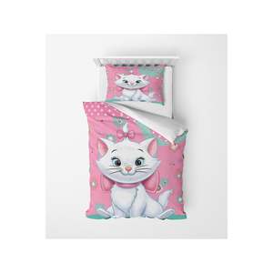 Kitten 3D Digital Print Luxury Flannel Duvet Cover Set <b>King</b> <b>Size</b> with 1 <b>Pillowcase</b> Featuring Scenic Plant and Cartoon Pattern - Product Image 1