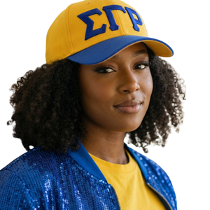 Sigma Gamma Rho Letter <b>Ball</b> Cap Gold Blue Womens Greek Letter Hat SGR Embroidered <b>Baseball</b> Cap Sorority Apparel Adjustable - Product Image 5