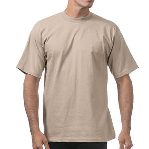 Camiseta de manga corta de peso pesado para hombre estilo Hip Hop calidad Premium con cuello redondo alto logotipo personalizable impresión diseño liso - Product Image 3