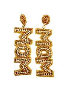 Pendientes de tigre púrpura y amarillo con bordado de cuentas artesanales de moda, joyería elegante y Premium de Hiba Enterprises - Product Image 2