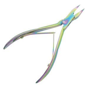 Stainless Steel Nail Nippers with Double Spring & Fine Point (Straight Blades) Printed/<b>Plain</b> Handle for Finger Nails - Product Image 1