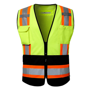 Gilet de sécurité réfléchissant haute visibilité avec multi-poches et fermeture à glissière pour le trafic de construction à des fins industrielles - Product Image 1