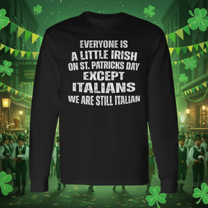 Tout le monde est un peu irlandais le jour de la Saint-Patrick, sauf les Italiens - T-shirt promotionnel à manches longues - Product Image 3