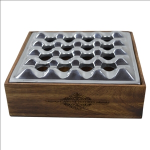 2024 cendrier en bois et acier comptoir de table cendrier à cigarettes pour hôtel Restaurant bureau à domicile intérieur extérieur - Product Image 4