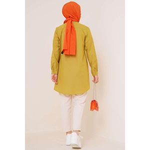 เสื้อเชิ้ตผู้ชายปกสีเขียวน้ำมันทรงรีสไตล์คลาสสิก - Product Image 4