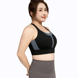 Soutien-gorge de Yoga en Nylon Spandex avec Dos Croisé Fitness Tissu Respirant Patchwork 5x Grande Taille Soutien-Gorge de Sport pour Femmes - Product Image 6