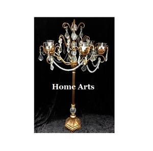 Candelabre central en aluminium design avec cristal noir pour la décoration d'hôtel et de restaurant à prix avantageux - Product Image 2