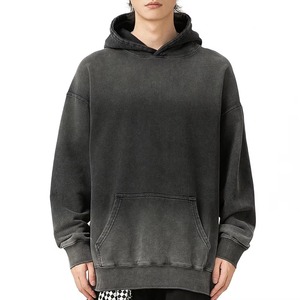 High Quality Customized <b>Men's</b> Oversized <b>Pullover</b> Hoodie Cotton Blended Heavyweight Solid Pattern Winter Style ODM OEM Hoodies - Product Image 1