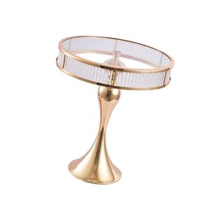 Support à gâteau de grande taille en métal et verre de forme ronde de qualité de luxe Design attrayant Vaisselle Décoration Support à dessert - Product Image 4
