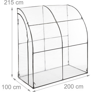 Túnel de Jardín Moderno de 2x1m, Túnel para Vegetales de 2m2, Estructura de Acero, Madera, PVC y Policarbonato para Aplicaciones en el Hogar y el Patio Trasero en Invierno - Product Image 2