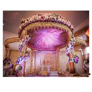 Magnifique mandap de mariage sculpté en or, aspect exclusif hindou, mandap sculpté en or, mandap de mariage, USA - Product Image 1