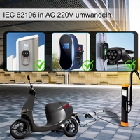 Adaptador EV Tipo 2 a Schuko 16A, Convertidor EVSE Portátil para Cargar Bicicletas Eléctricas/Scooters en Estaciones de Corriente Alterna