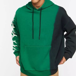 Custom <b>Men's</b> Heavyweight 100% Cotton <b>Hoodie</b> with Drawstring <b>Green</b> Embroidery Print Pattern Casual for Winter - Product Image 1