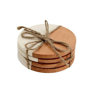 Posavasos de mármol y madera para beber, diseño moderno para el hogar, forma redonda, soporte para taza de té, para Hotel - Product Image 1