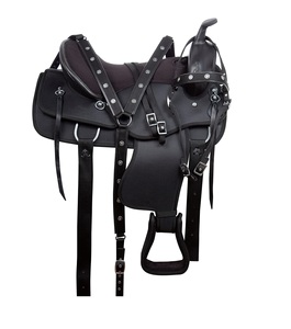 Selle de baril de course anglaise avec cuir synthétique en cuir synthétique de qualité supérieure Western Horse Tack Set - Product Image 1