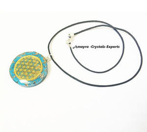 Nouveau pendentif en orgonite turquoise attrayant avec cordon, produits en orgone à prix raisonnable de Amayra Crystals - Product Image 1