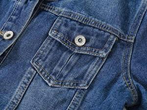 Vente chaude de haute qualité femmes à manches longues veste en jean grande taille 6X personnalisé col rond automne coton imprimé tissu fini - Product Image 5