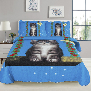 ผ้าห่มโพลีเอสเตอร์ลายดอกไม้และลายการ์ตูนสุดเท่ พร้อมปลอกหมอนผ้าฝ้าย ชุดเครื่องนอนสำหรับบ้าน งานแต่งงาน โรงแรม คริสต์มาส และโรงพยาบาล - Product Image 4