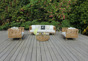Conjunto de muebles de lujo modernos para exteriores, sofá impermeable de mimbre para Villa, patio, entrada, jardín y Hotel, hecho de ratán - Product Image 2