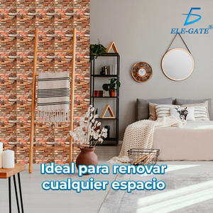 Lot de 10 panneaux muraux autocollants en mousse XPE 3538,5 cm avec motifs texturés rustiques pour usage domestique - Product Image 6