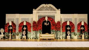 Marcos de Fibra Tallados en Oro para Bodas Musulmanas, Marcos de Fibra para Escenarios de Bodas Indias en el Reino Unido, Decoración de Bodas de Lujo con Marco Dorado para Nikkah en Australia - Product Image 3