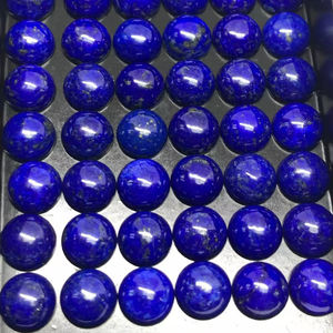 Piedra preciosa suelta de cabujón redondo de lapislázuli azul Natural de 8x8 MM de alta calidad del fabricante a precio mayorista - Product Image 1