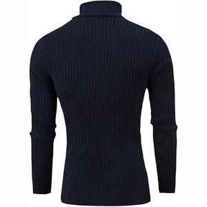 Pull à col rond à manches longues pour hommes de haute qualité en tricot de polyester personnalisé avec logo avant et motif pour le style hivernal - Product Image 3