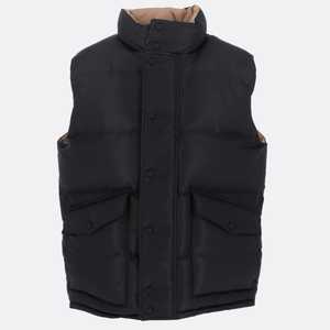 Chaqueta acolchada de plumón ligera personalizada para hombre, chaleco de nailon de invierno con abrigo sin mangas, tela de cuero - Product Image 3